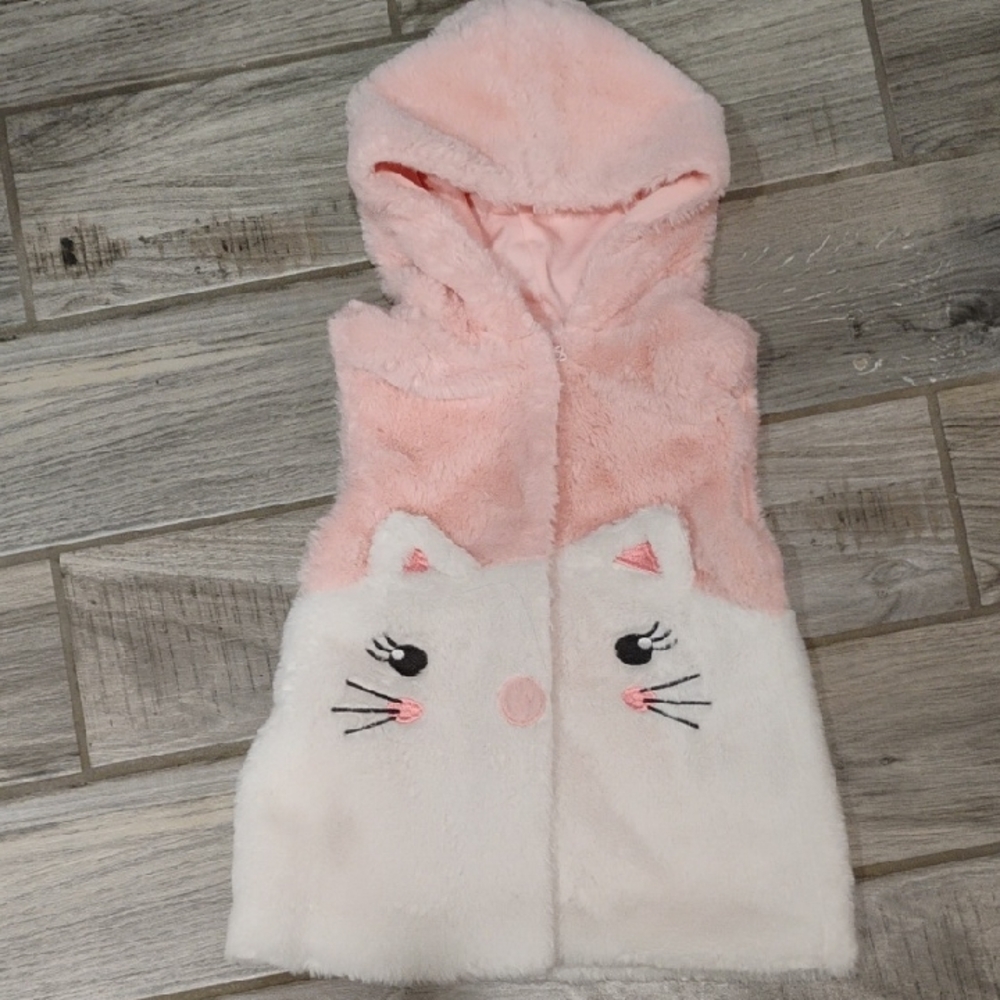 Girls Soft Faux Fur Cat Vest!